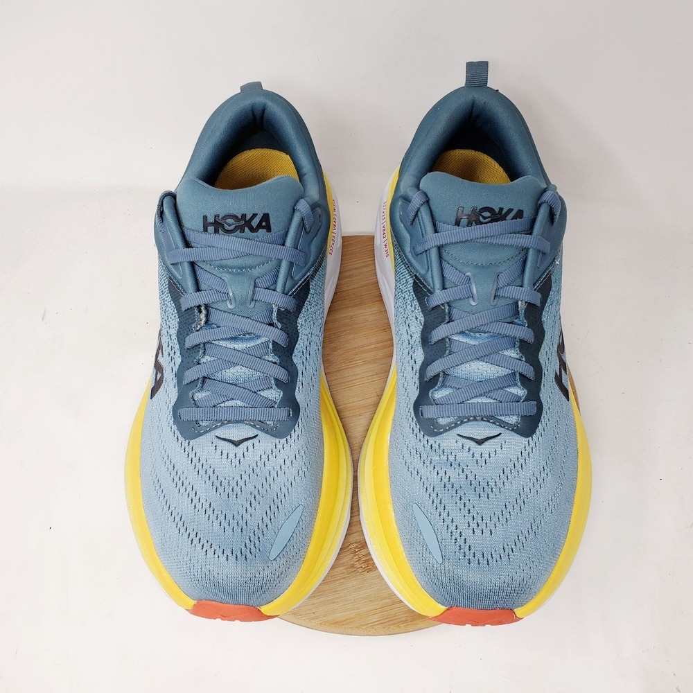 Hoka One One Bondi 8 Running Shoes Mens 9.5 D Lace Up Comfort Gym Sneaker - Picture 4 of 14